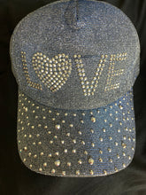 Load image into Gallery viewer, BLING & GLITTER Ball Cap Encrusted “LOVE”