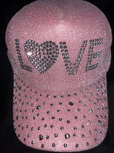 Load image into Gallery viewer, BLING & GLITTER Ball Cap Encrusted “LOVE”