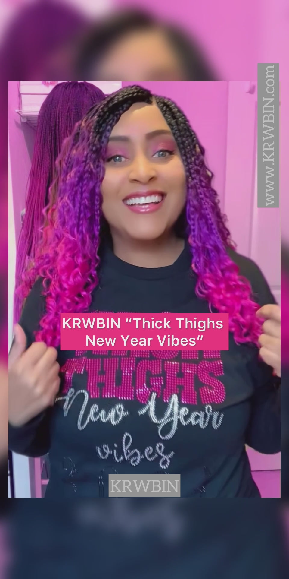 KRWBIN Thick Thighs New Year Vibes Rhinestone (T-Shirt or Hoodie)